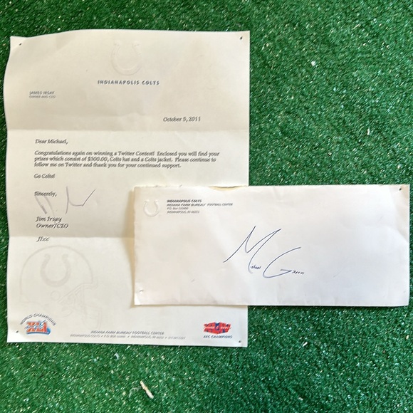 Indianapolis Colts Performance jacket sent by Colts w/ signed Irsay letter! - Picture 14 of 16